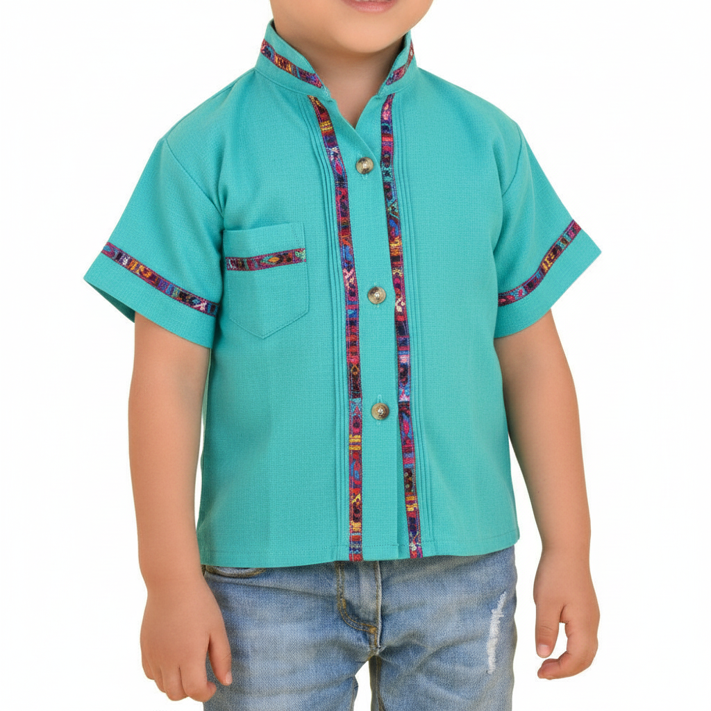 Camisa para Niño KS-TM-78161 Aqua - Kids Shirt