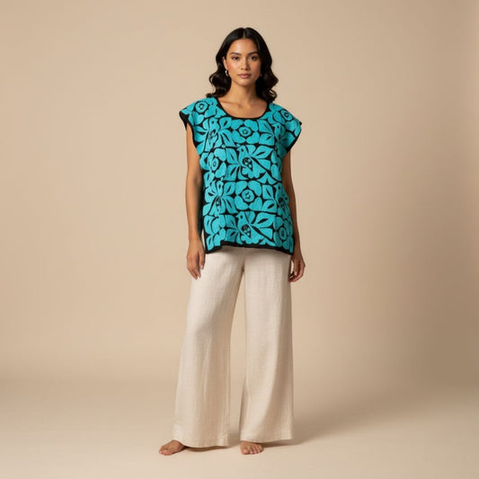 Embroidered Blouse NA-OAX47 - Blusa Bordada