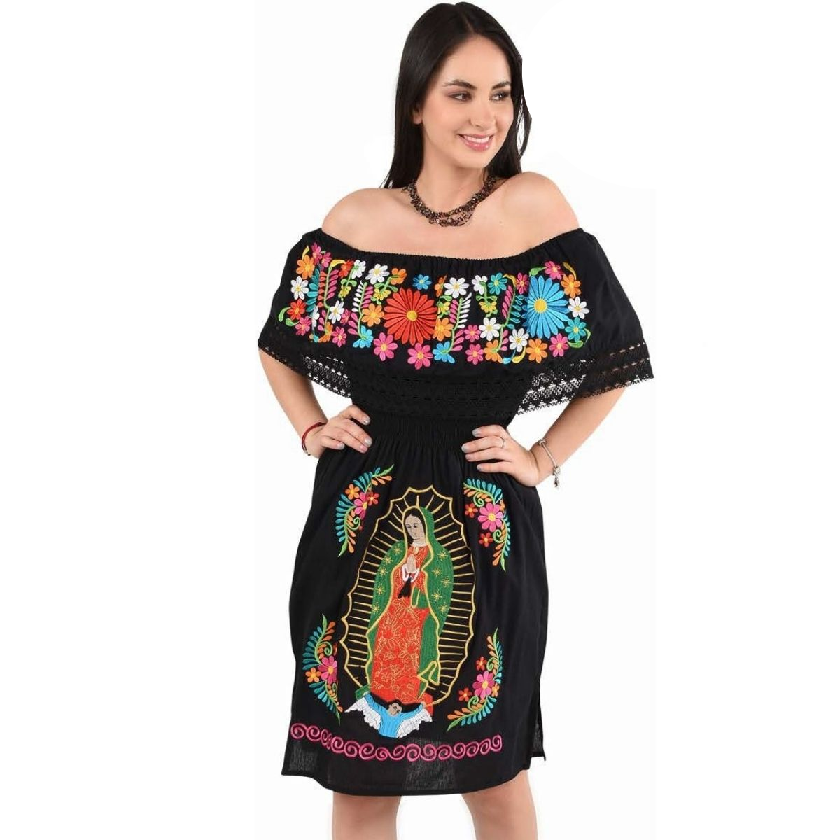 Embroidered Dress NA-TM-77361 Black - Vestido Bordado