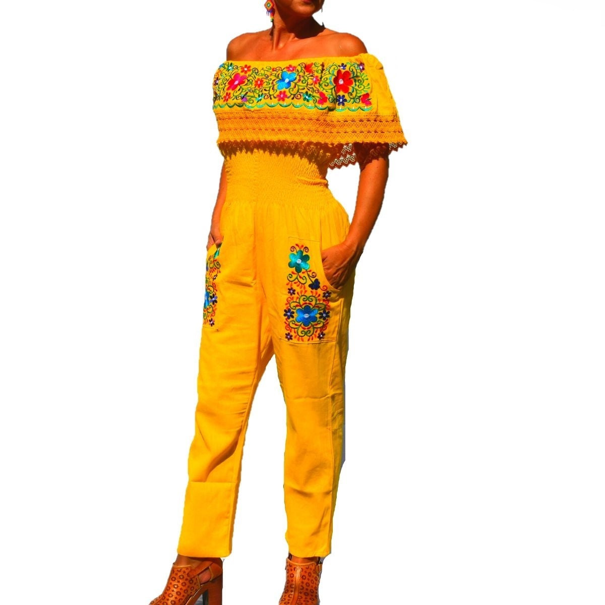 Embroidered Jumper NA-79003 Yellow - Jumper Bordado