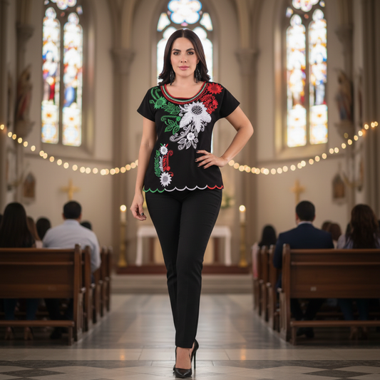 Embroidered Blouse NA-TM-79031-T - Blusa Bordada