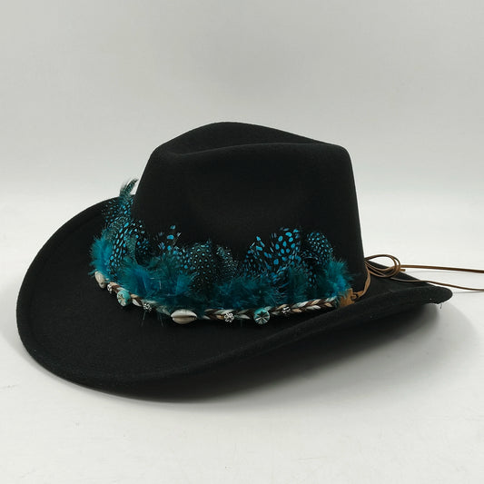 Hat Feather Accessories Cowboy Hat Fedora Hat Band Decoration Men's and Women's Hat Band Belt Fashion Accessories