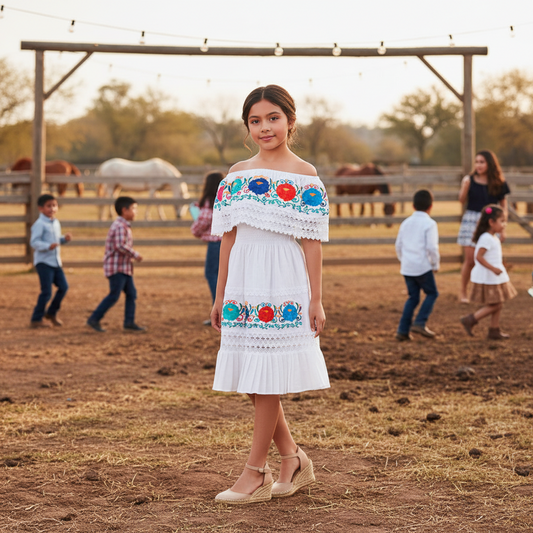 Vestido Bordado de Niña KS-77450 - Embroidered Dress for kids