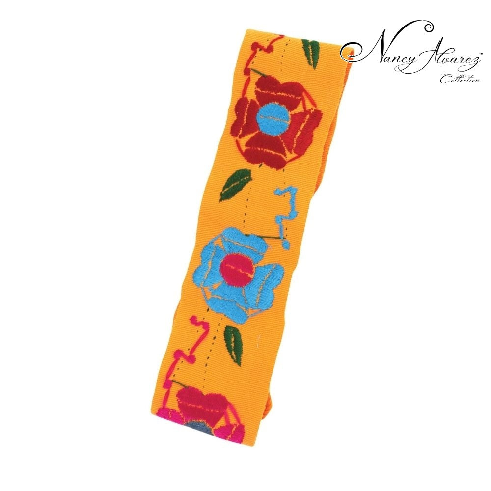 Mexican Embroidered Belt NA-TM-78055-K Yellow