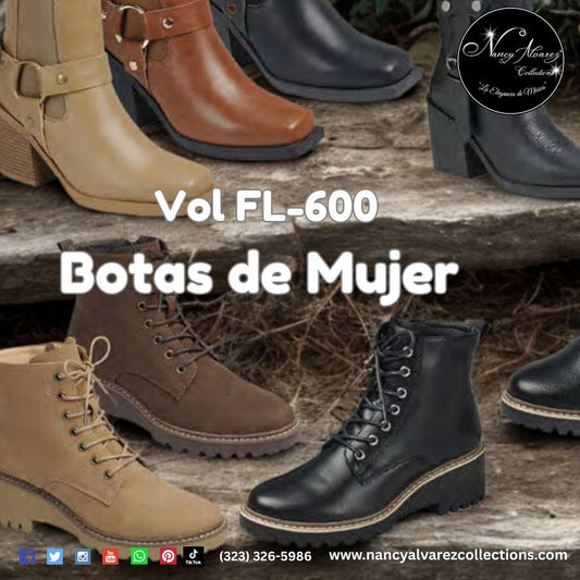 Catalogo Vol FL-600 Botas por Mayoreo para Mujeres