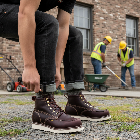 Work Boots NA-BA-640 Burgundy - Botas de Trabajo