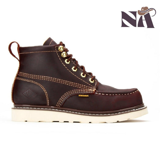 Work Boots NA-BA-640 Burgundy - Botas de Trabajo