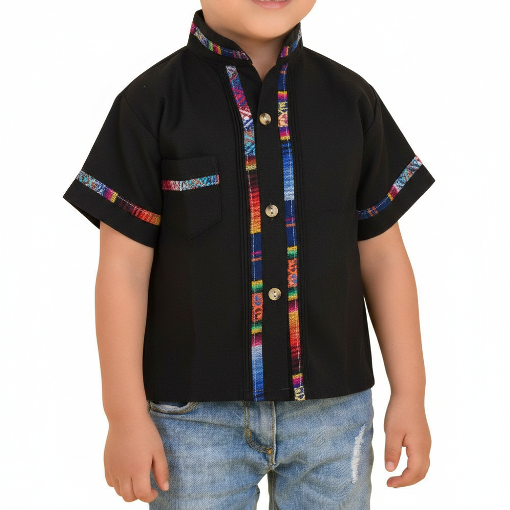 Camisa para Niño KS-TM-78161 Black - Kids Shirt