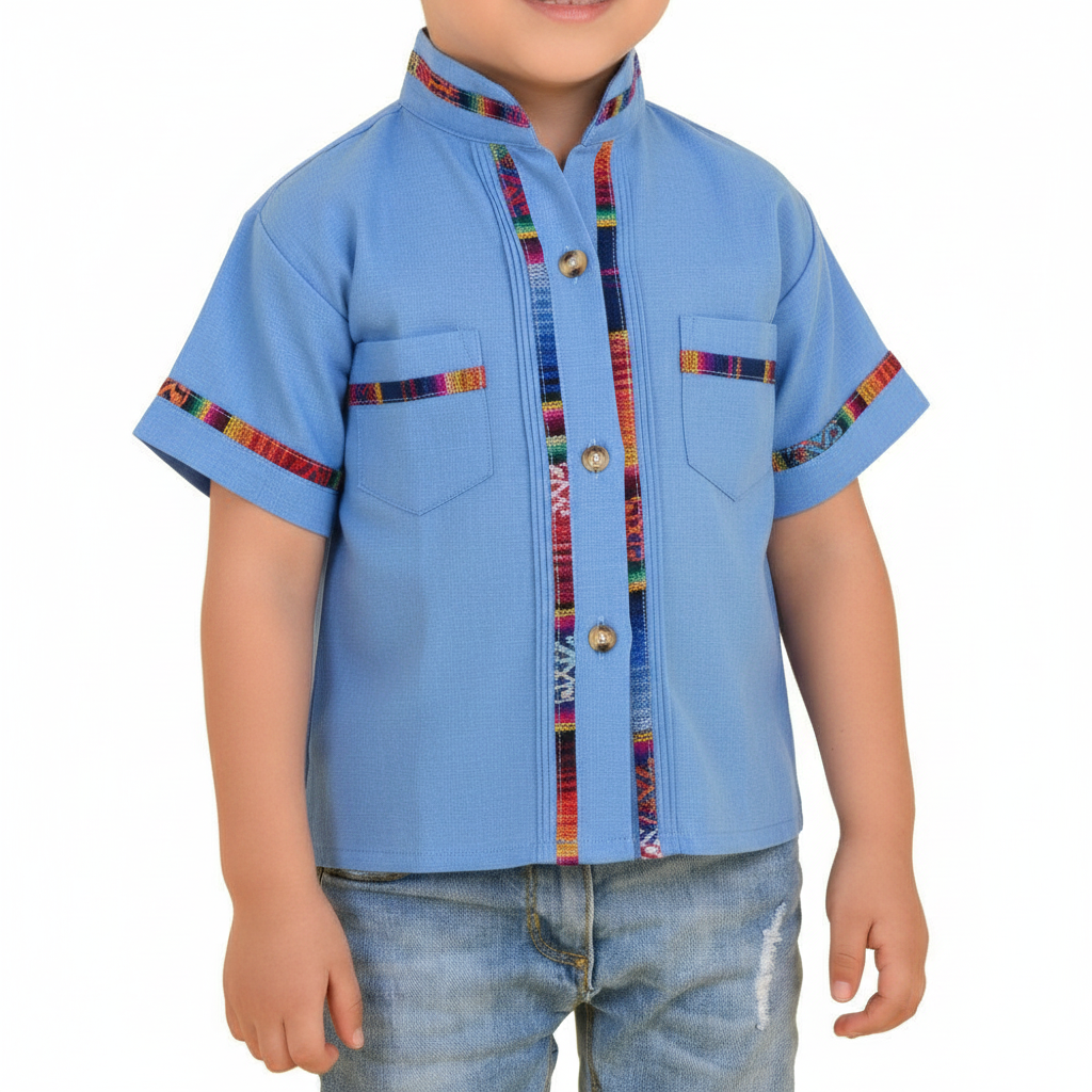 Camisa para Niño KS-TM-78161 Blue - Kids Shirt