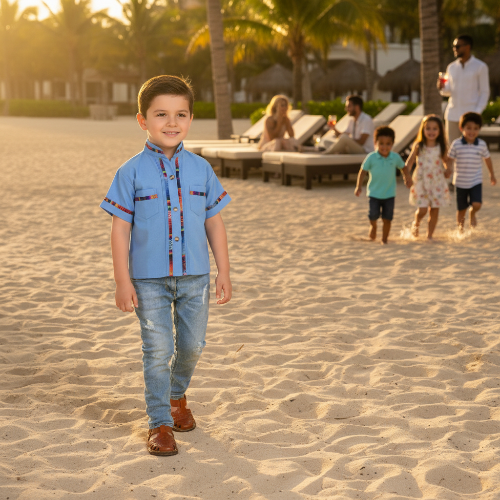 Camisa para Niño KS-TM-78161 Blue - Kids Shirt