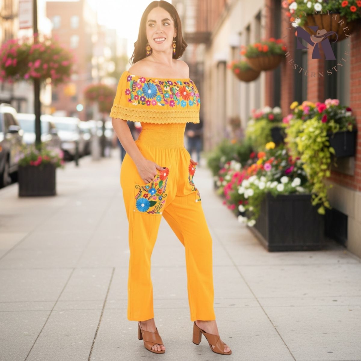 Embroidered Jumper NA-79003 Yellow - Jumper Bordado