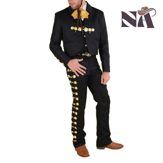 NA-72132Black-GoldTrajeCharrohombreBotonaduramenscharrosuitNAWestern