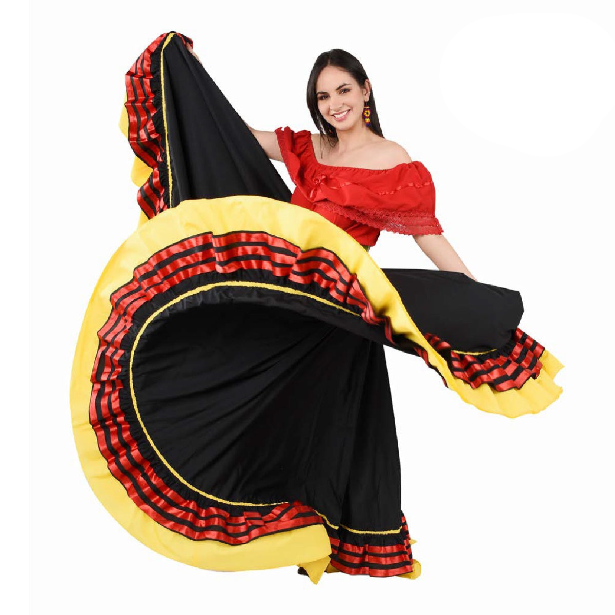 Mexican Dancing Skirt for Women NA-74302 - Falda Doble Vuelo