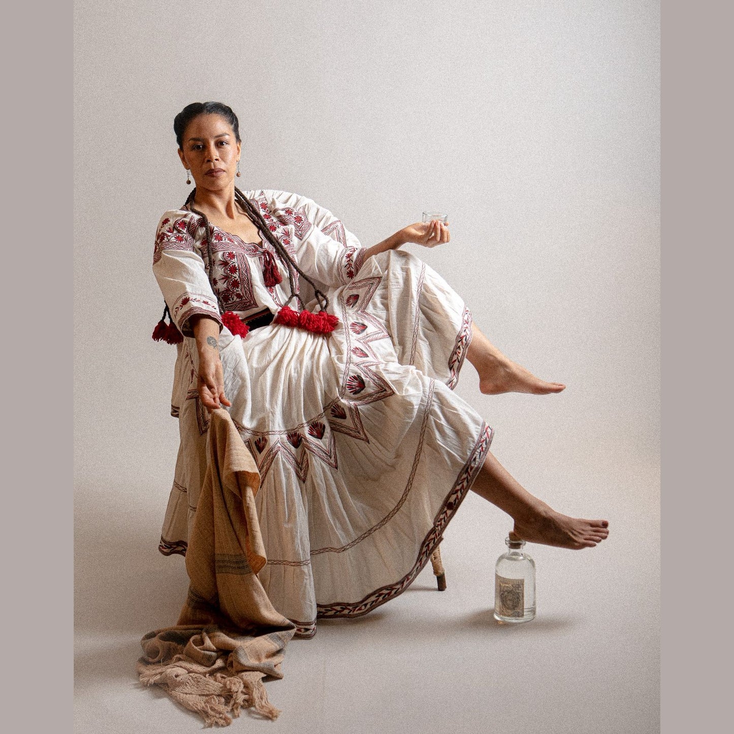 Embroidered Dress NA-OAX-V1 - Vestido Bordado de Mujer