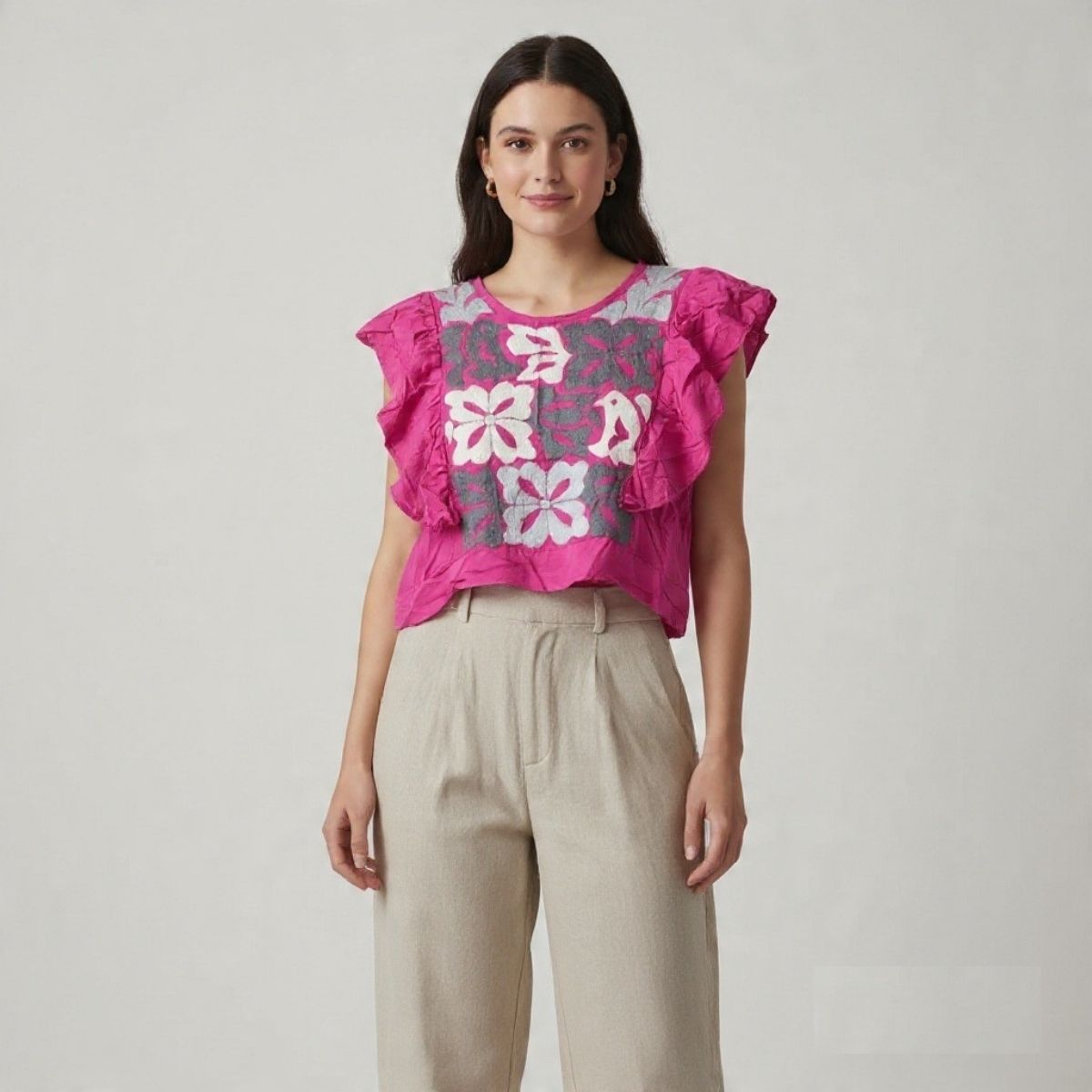 Embroidered Blouse NA-OAX48 - Blusa Bordada