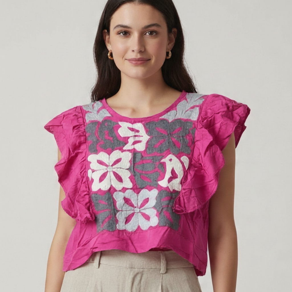Embroidered Blouse NA-OAX48 - Blusa Bordada