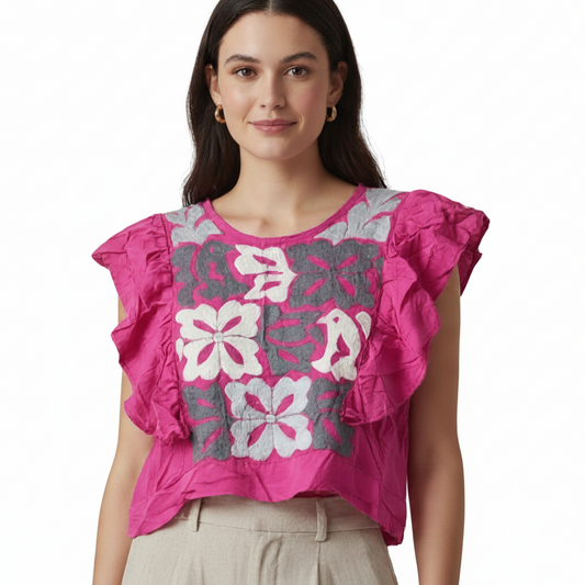 Embroidered Blouse NA-OAX48 - Blusa Bordada