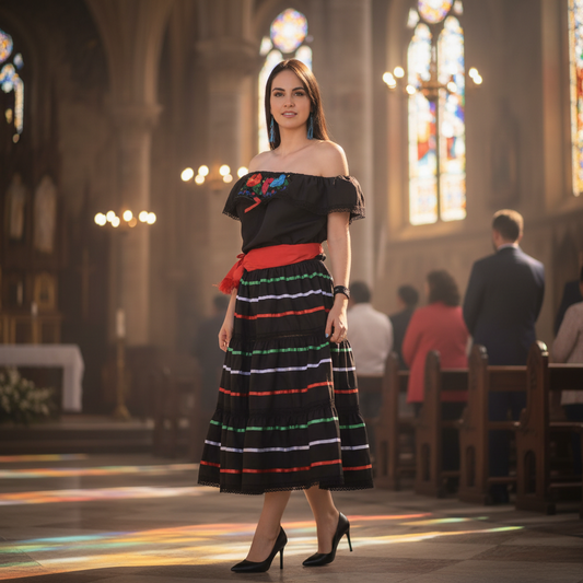 Embroidered Dress NA-TM-74117 - Vestido Patrio