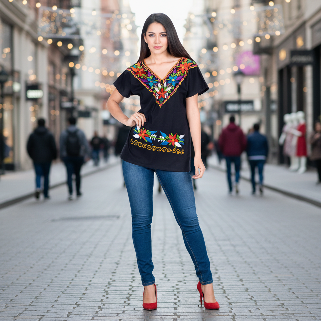 Embroidered Blouse NA-TM-77170 - Blusa Bordada