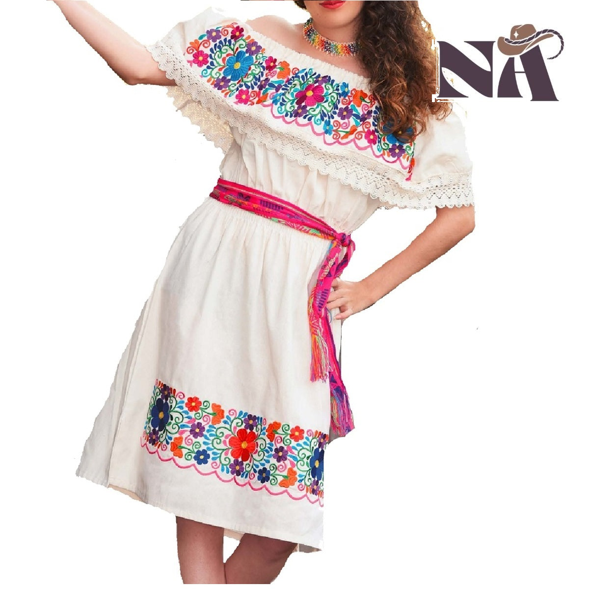Embroidered Dress NA-TM-77301- Vestido Bordado
