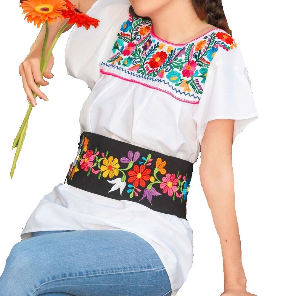 Embroidered Blouse NA-TM-77325 White
