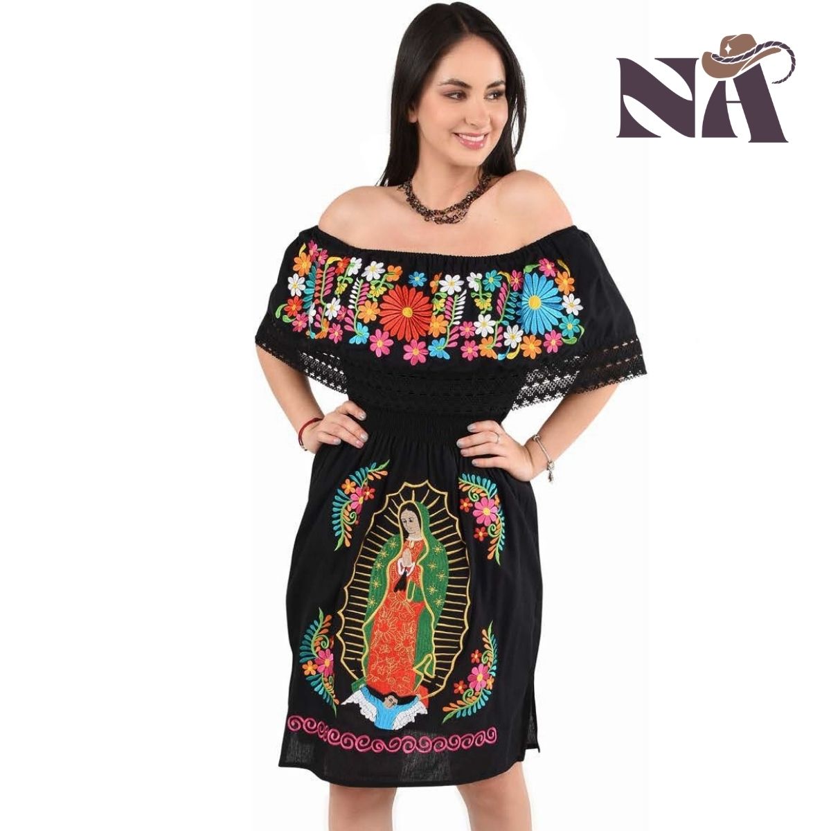 Embroidered Dress NA-TM-77361 Black - Vestido Bordado