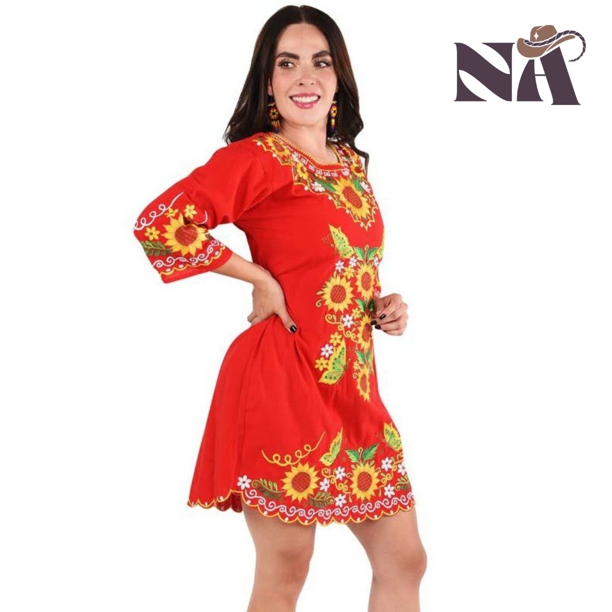 Embroidered Dress NA-TM-77378 - Vestido Bordado de Mujer