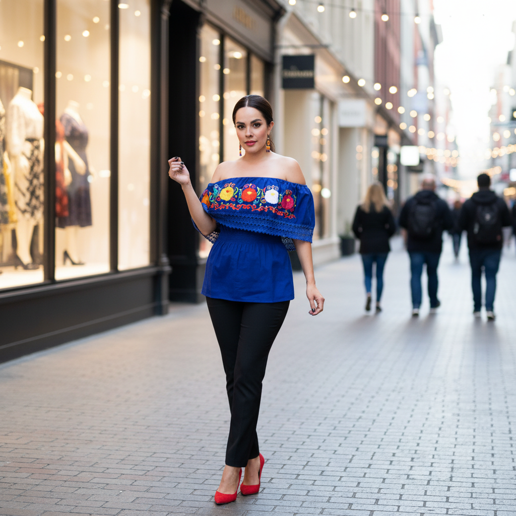 Embroidered Blouse NA-TM-77510 - Blusa Bordada