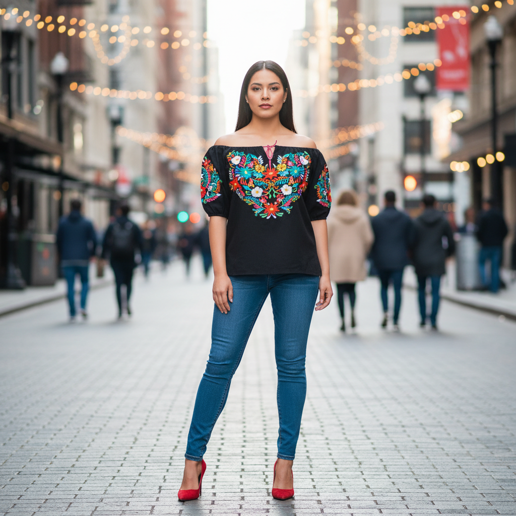 Embroidered Blouse NA-TM-77538 - Blusa Bordada