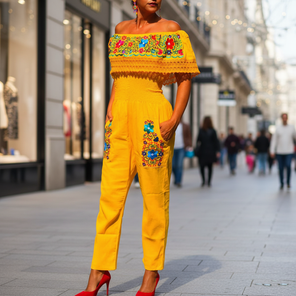 Embroidered Jumper NA-79003 Yellow - Jumper Bordado