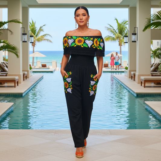 Embroidered Jumper NA-79004 Black - Jumper Bordado