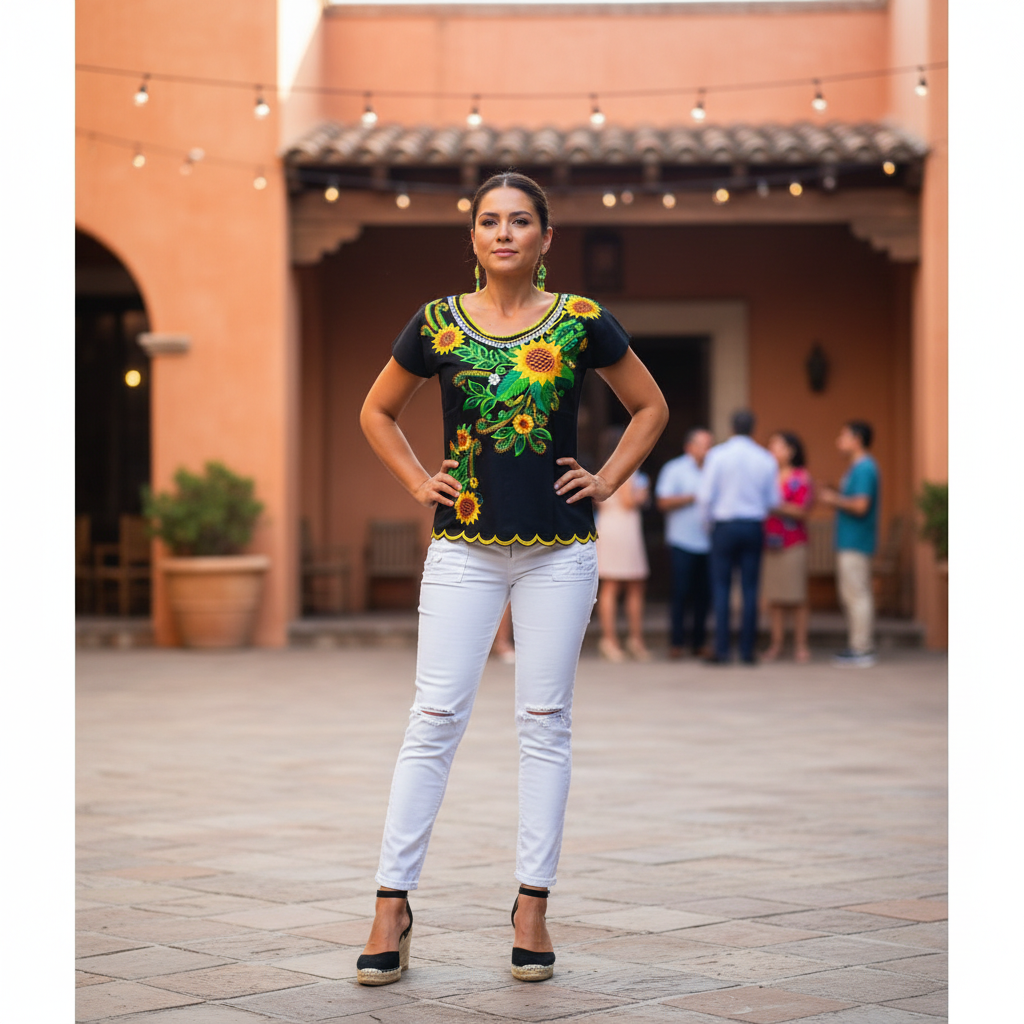 Embroidered Blouse NA-TM-79031-G