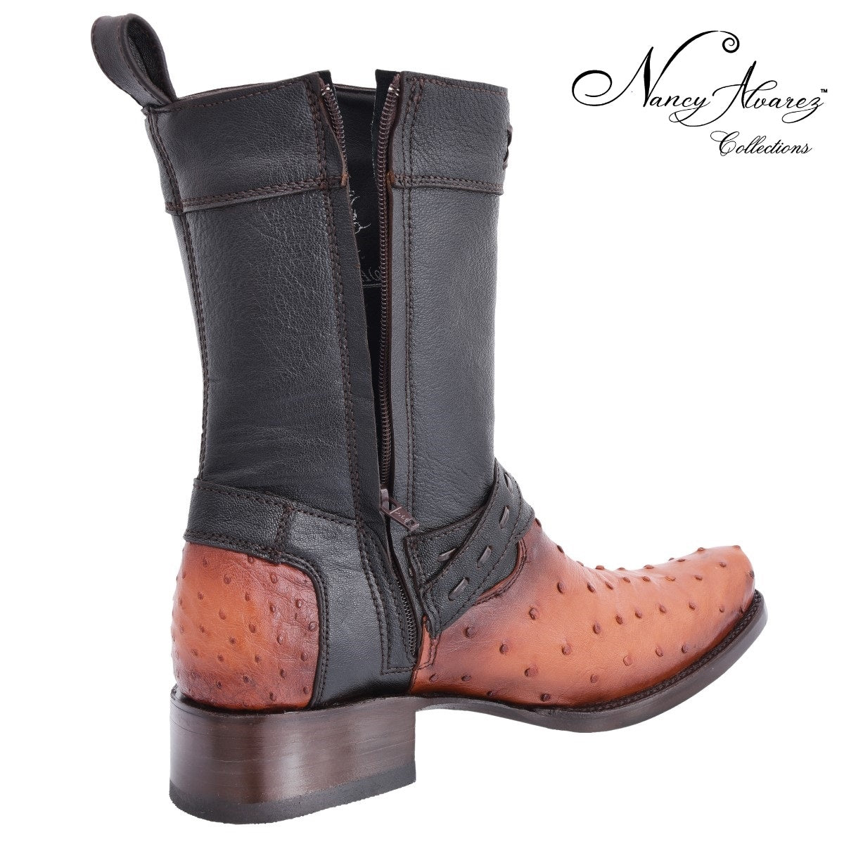 NA-WD0029BotasVaquerasExoticasavestruzparaHombreWesternBootsNancyAlvarezCollectionsLaEleganciadeMexicoZipper
