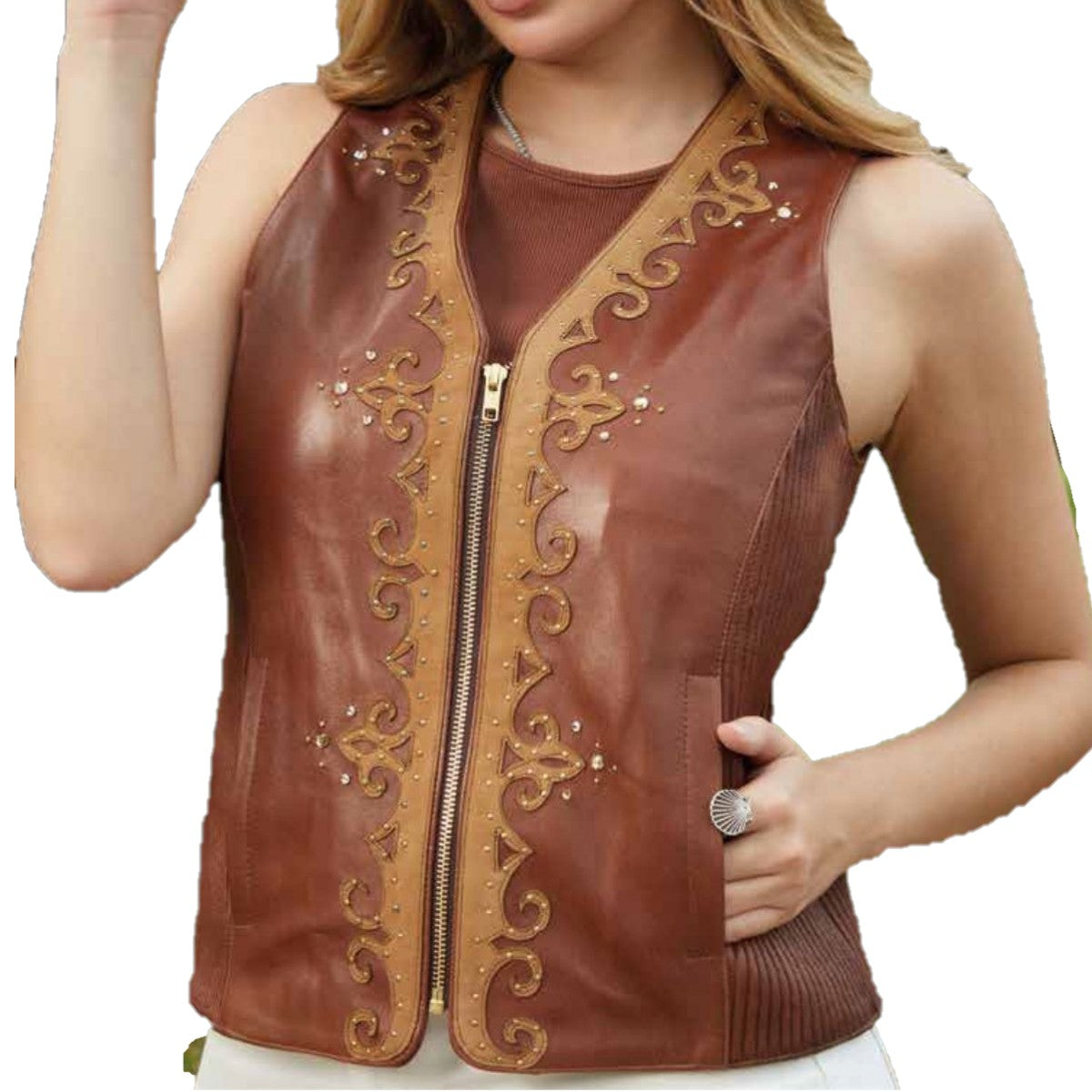 Leather Vest for Women NA-WD0510