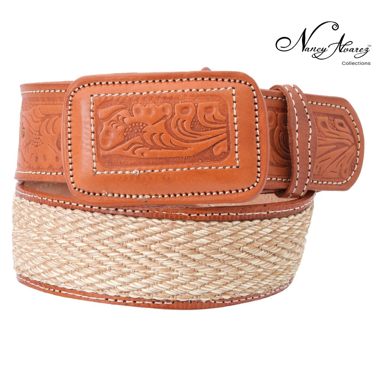 NA-WD1502NaturalCintoVaqueroWesternBeltNancyAlvarezCollections