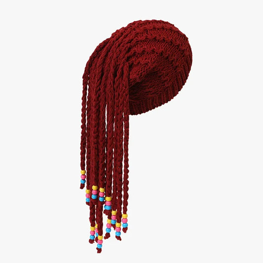 Unisex False Braid Dreadlock Wig Beanie Caps Knit Braid Hat Handmade Crochet Hat Rasta Jamaica Cosplay Party Headwear