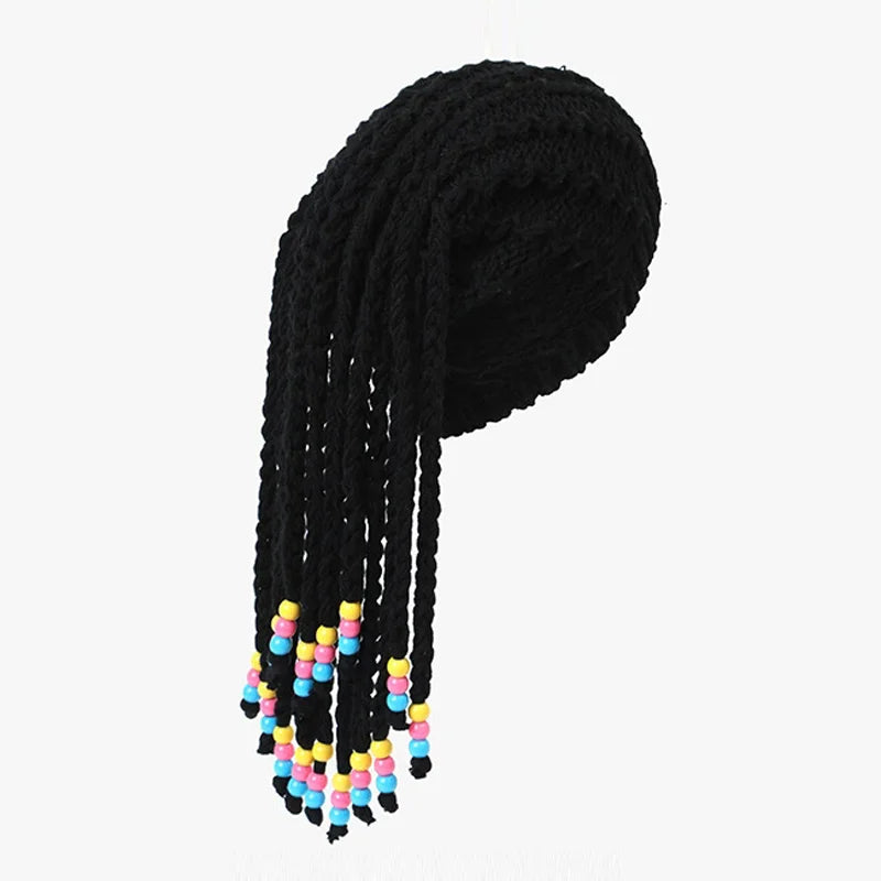 Unisex False Braid Dreadlock Wig Beanie Caps Knit Braid Hat Handmade Crochet Hat Rasta Jamaica Cosplay Party Headwear