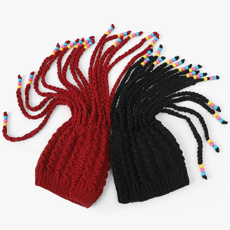 Unisex False Braid Dreadlock Wig Beanie Caps Knit Braid Hat Handmade Crochet Hat Rasta Jamaica Cosplay Party Headwear