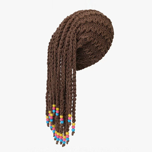 Unisex False Braid Dreadlock Wig Beanie Caps Knit Braid Hat Handmade Crochet Hat Rasta Jamaica Cosplay Party Headwear