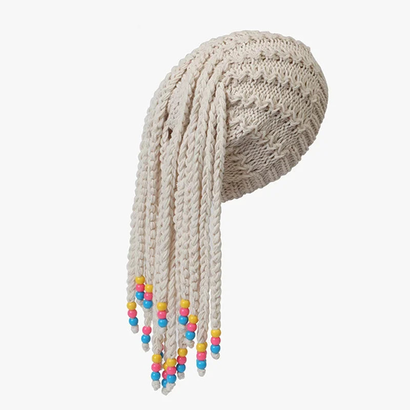 Unisex False Braid Dreadlock Wig Beanie Caps Knit Braid Hat Handmade Crochet Hat Rasta Jamaica Cosplay Party Headwear