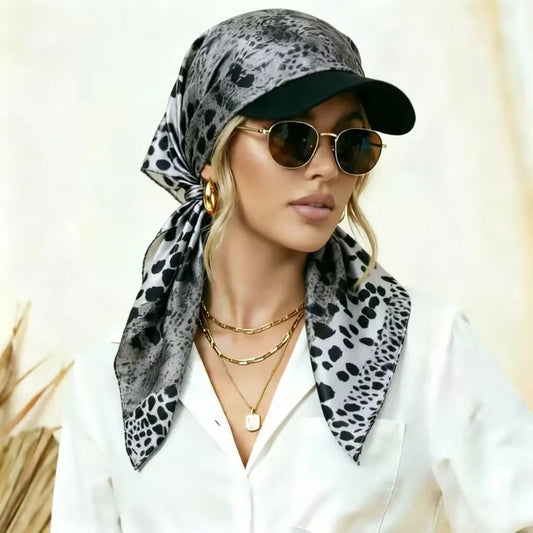 Women's Headscarf Sun Hat Self-Tie Brimmed Scarf Cap Beach Vacation Sun Protection Hat Chemotherapy Cap
