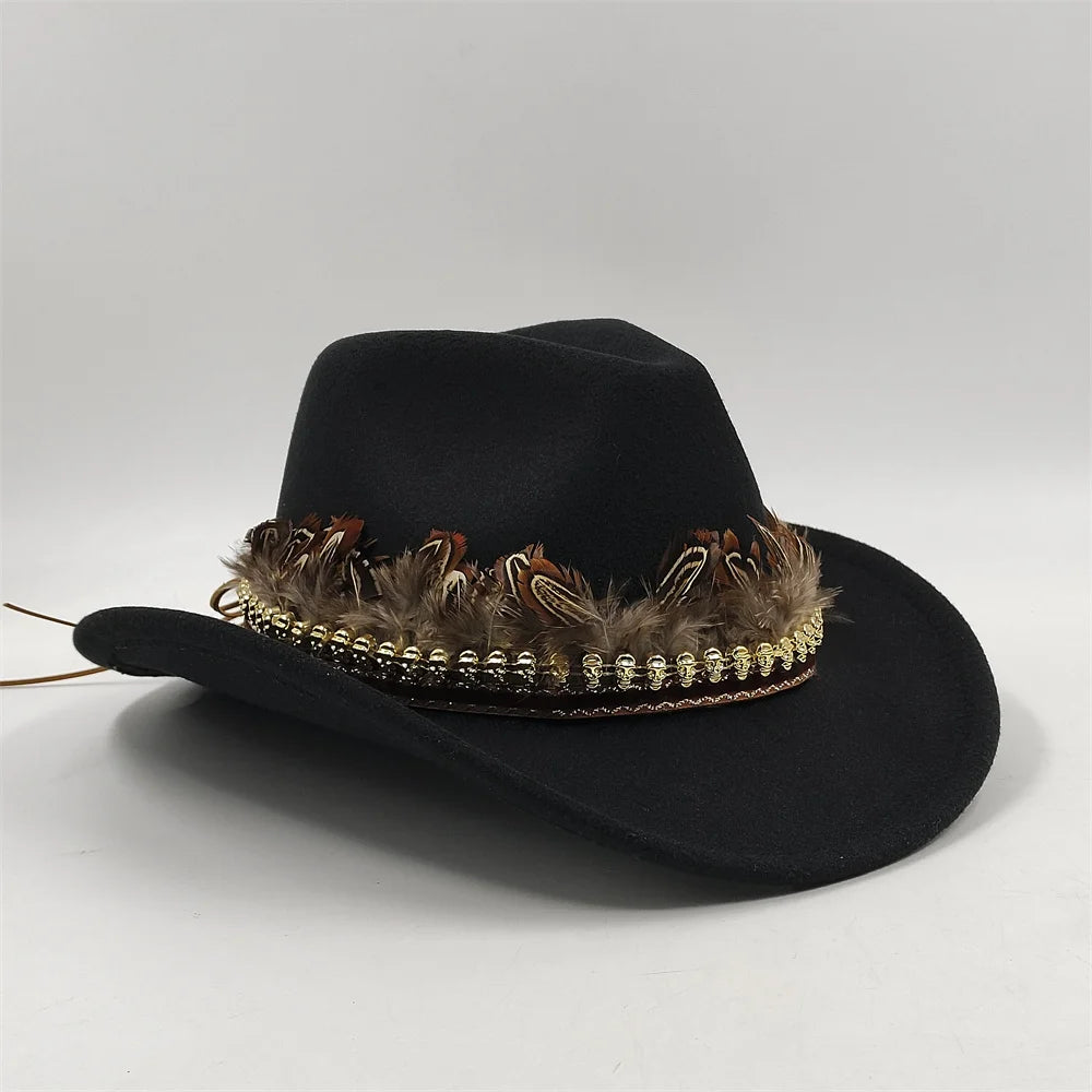 Hat Feather Accessories Cowboy Hat Fedora Hat Band Decoration Men's and Women's Hat Band Belt Fashion Accessories