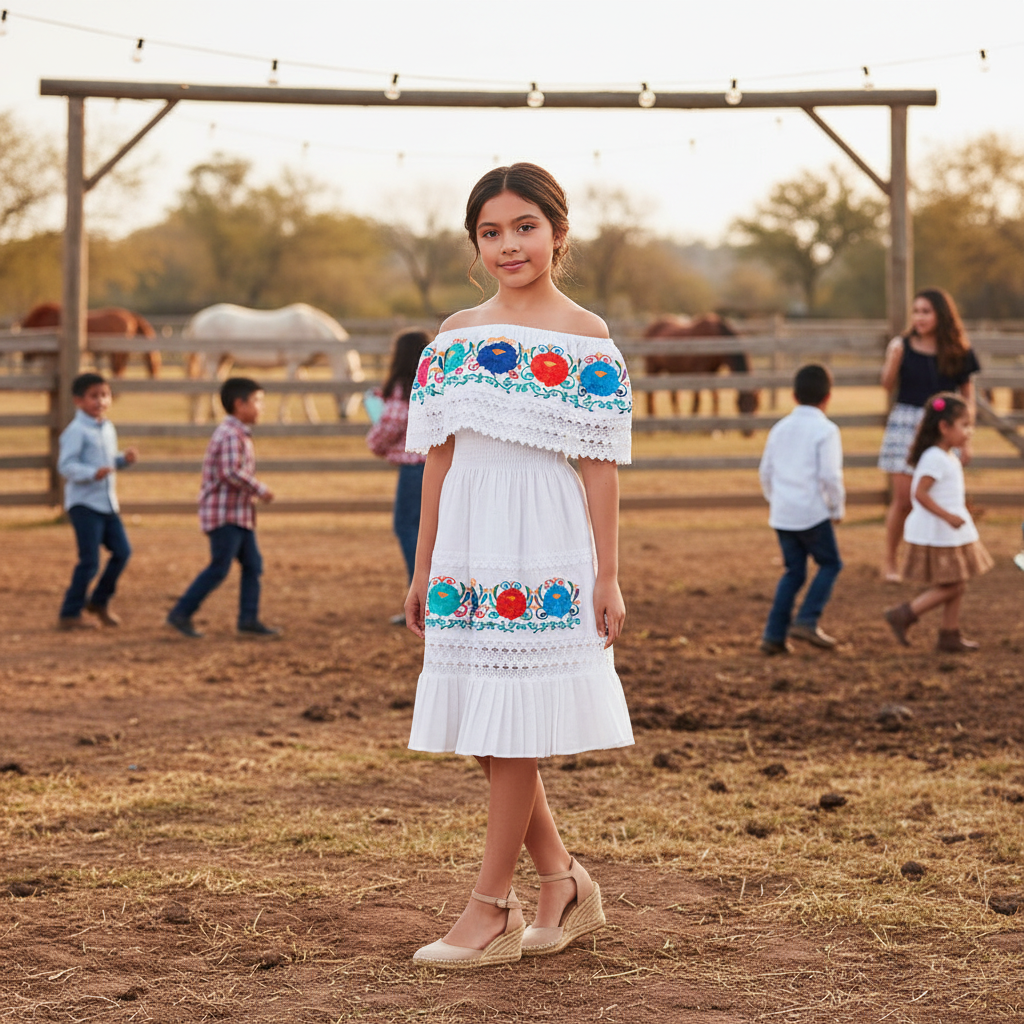 Vestido Bordado de Niña KS-77450 - Embroidered Dress for kids