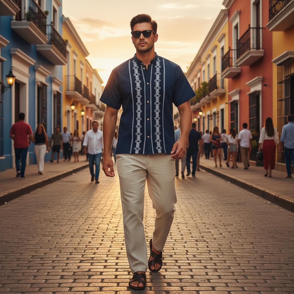 Camisa Bordada TM-78133 Men's Shirt