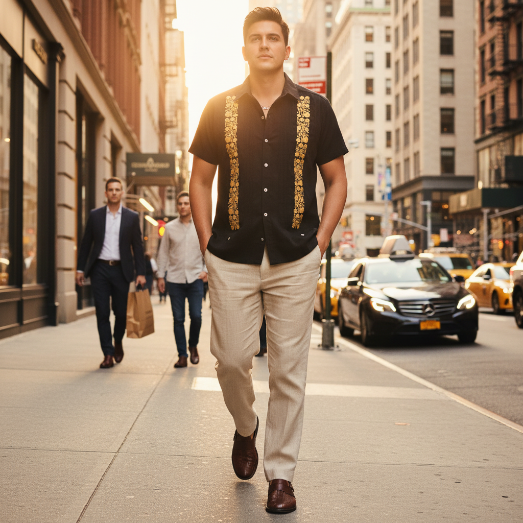 Camisa Bordada TM-79003 Men's Shirt